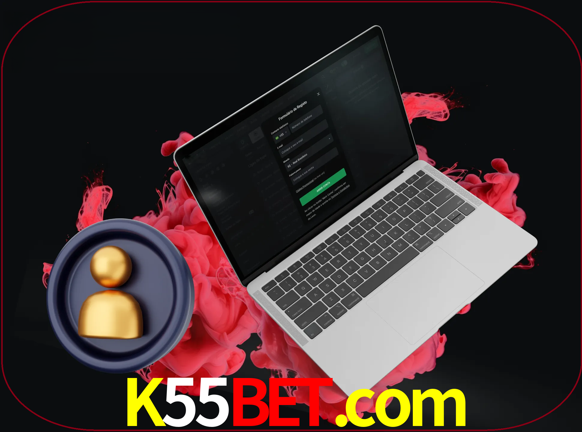 No cabeçalho do site k55bet, clique no botão que o levará a um formulário especial onde terá de introduzir as suas informações actuais.
