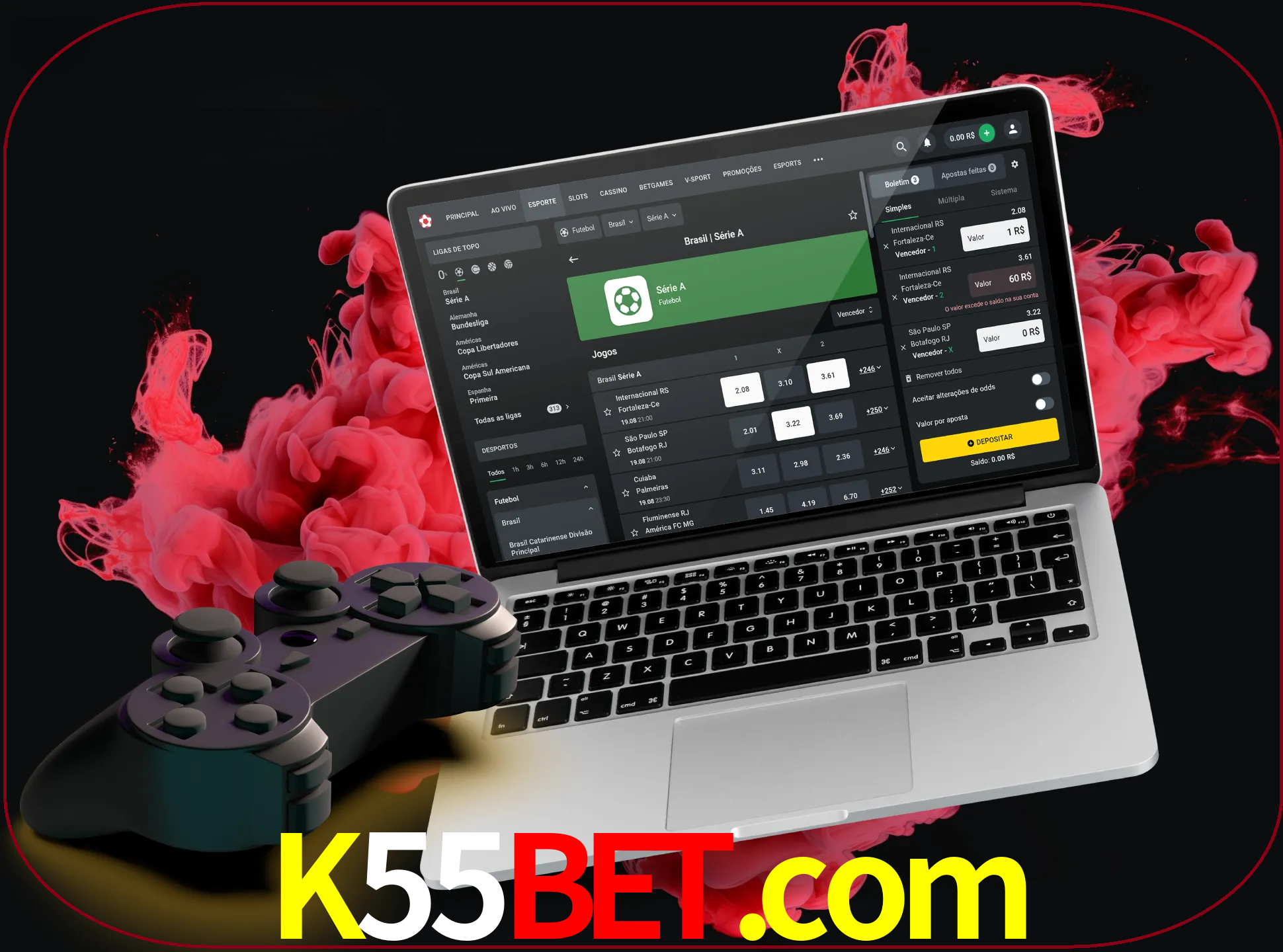 Visite a secção especial de jogos de vídeo em k55bet para descobrir em que jogos pode apostar e ganhar muito dinheiro.