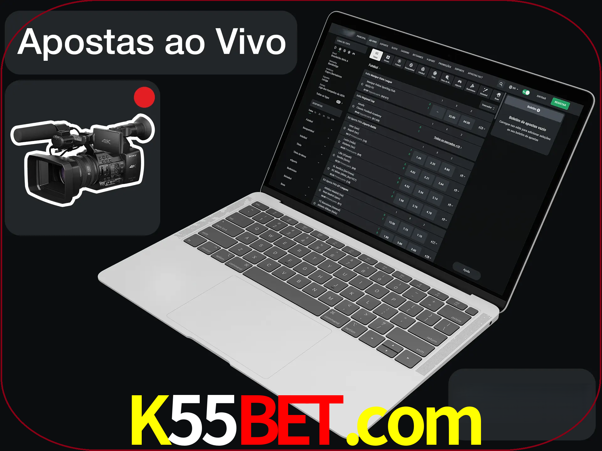 Aposte em formato ao vivo em nosso site.